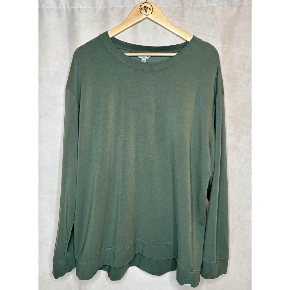 Orvis Women’s Green Long Sleeve Knit Top Size XL Soft Stretch Casual Pullover